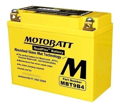 Bateria De Moto Agm Motobatt Mbt9b4 9ah Yamaha Xt 660 X R