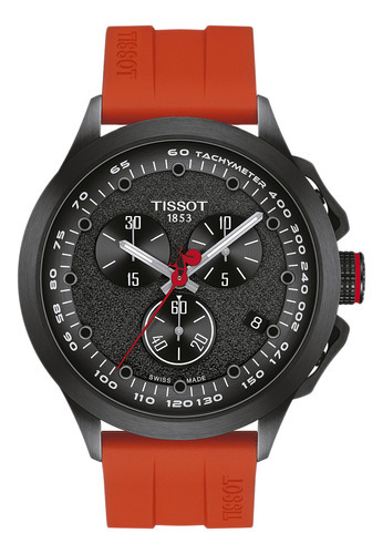 Reloj Hombre Tissot T135.417.37.051.04 T-race Vuelta 2023 Color De La Correa Rojo Color Del Bisel Negro Color Del Fondo Negro