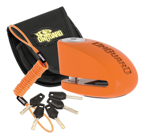 Onguard 8257 Candado De Disco Con Alarma Para Motocicleta Color Naranja