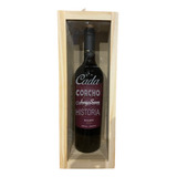 Caja Madera Individual Vino Con Tapa De Vidrio Grabada Laser