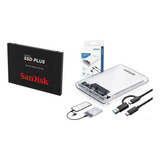 Hd Externo - Ssd Sandisk Plus 480gb + Case Usb 3.0 Sata 3