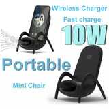 Portátil Mini Carregador Sem Fio Mesa Suporte Para Telefone