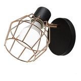 Aplique 1 Luz Diamante Negro Con Cobre Vintage Apto Led E27