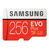 Cartão Memória Flash Samsung Sd Evo Plus 256gb Adaptador