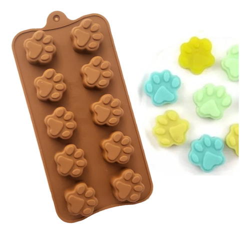 Molde Silicona Huella Perro Chocolates Fondant Gomas Jabones