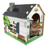 Casa De Juegos De Carton Para Gatos Con Rascador De Gatos 19