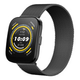 Pulseira De Metal Com Fecho Magnético Para Amazfit Bip 5 Cor Preto