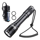 Linterna Led De Buceo Hecloud, 1200lm, Recargable, 4 Modos