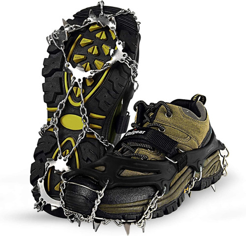 Crampones Con 18 Clavos Inox. Para Botas De Nieve. Negro - M