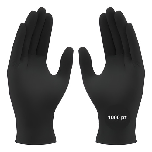 Guantes De Nitrilo Libre De Latex Sin Polvo Negro 1000 M