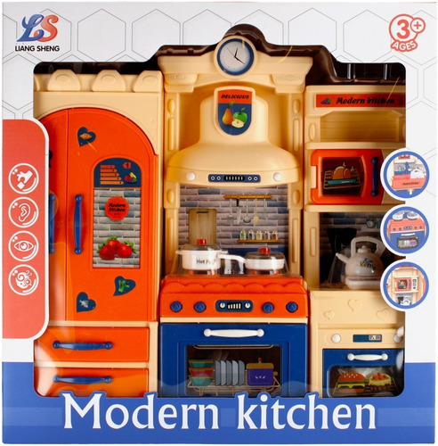 Mini Cocina De Juguete Refrigerador Sonido Accesorios Niños