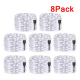 8 Paquetes De Luces Decorativas 20m Navidad Led Tira Usb