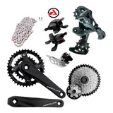 Kit 9v Transmissão 2x9 Absolute Completo K7 11/40 Bike Mtb