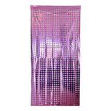 Cortina Metalizada Quadrada Painel Shimmer Wall Lilás Lilas