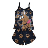 Pijama De Mujer Scooby Doo Short Y Blusa (ch-m)
