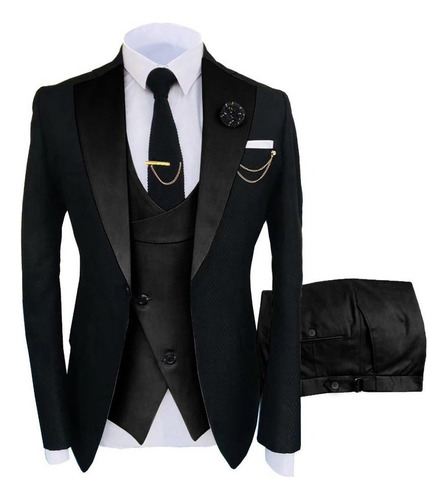 Conjunto De 3 Piezas Para Hombre, Traje De Esmoquin De Corte