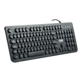 Teclado Com Fio Oex Tc400 Pop Teclas Redondas Preto Idioma Português Brasil