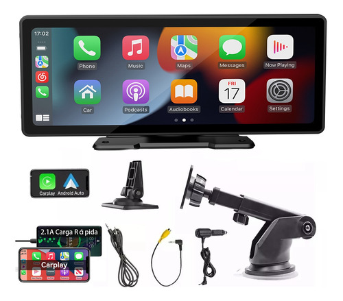 Estéreo Pantalla Inalámbrico Para Coche 10'' Ios Carplay Hd 