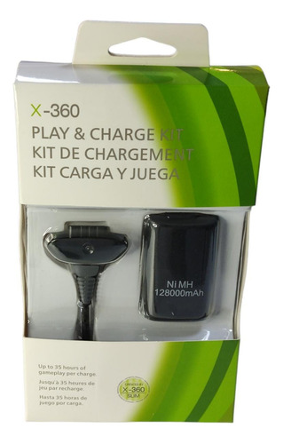 Kit Com Carregador + Bateria Controle Sem Fio Xbox 360