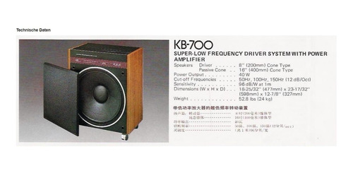 Unico Subwoofer Kenwood Kb700 Japan Su-distribuidor In Blog