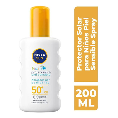 Protector Solar Corporal NIVEA SUN Protección & Piel Sensible Kids FPS 50+ 200Ml, Spray Sin Fragancia | MercadoLibre