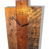Reloj De Pared Repisa Llavero Rustico 3 En 1 Madera Deco 