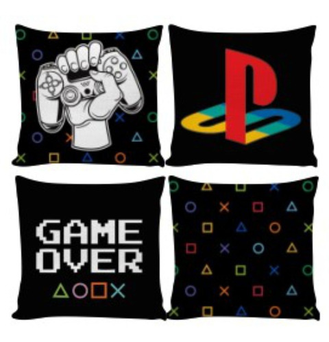 Kit 4 Capas Almofadas Decoração Gamer Sala Quarto Envio Já