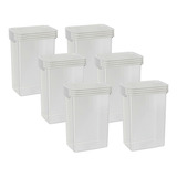 Set 6 Contenedor Hermético Táper Organizador Plástico 1200cc