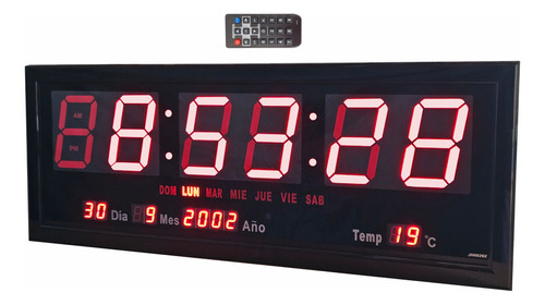 Reloj Digital Gigante De Pared Led, 68x26 Cm Control Remoto