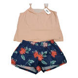 Pijama Mujer Musculosa Y Short Woman Short Flores  Promesse