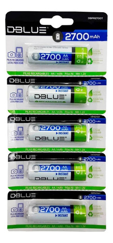 Pack 5 Pilas Recargables Aa Dblue 2700mha Adm