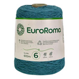 Barbante Euroroma 610m Fio 6 Eurofios Diversas Cores Crochê Cor Azul-petróleo