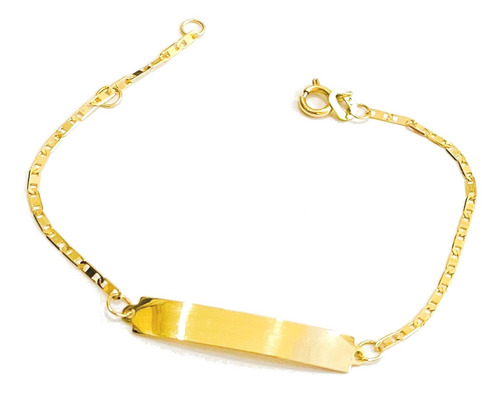 Pulseira Infantil Elo Piastrine Em Ouro 18k Chapinha