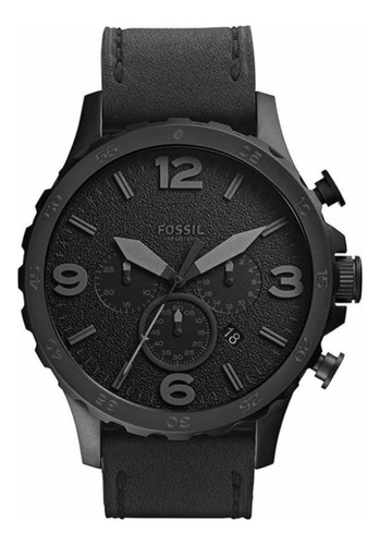 Reloj Hombre Fossil Nate Jr1354 Original Cuero Negro 