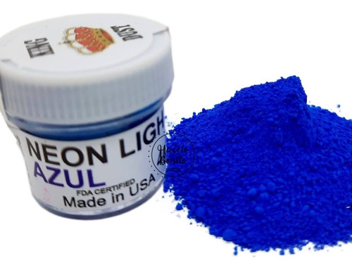 Polvo Colorante Comestible Fluor Neón Azul Importado