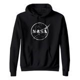 Sudadera Con Gorro Logo Nasa Black Negro Token A La Moda 