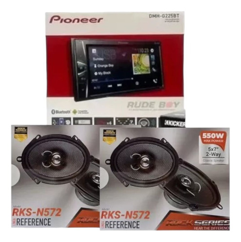 Estereo Pantalla Pioneer+2 Bocinas 5x7 Rks+adap Lobo