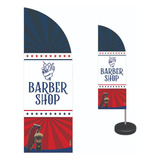 Wind Banner Completo Dupla Face 2,5m - Barbearia