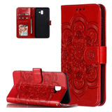 Funda Para Galaxy J6 Plus, Rojo/billetera/cuero/soporte