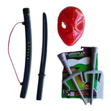 Kit Brinquedo Super Ninja Adagas + Espada Katana + Mascara
