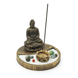 Jardim Zen Hindu Buda Incensário Pedrinhas + Incensos