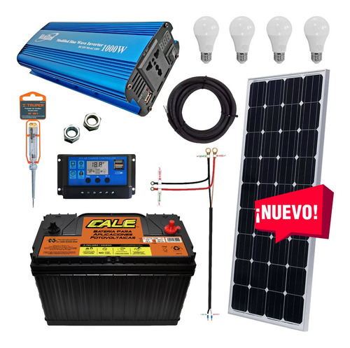 Kit Solar 900 Watts, Batería Cale, Completo Listo Para Usar