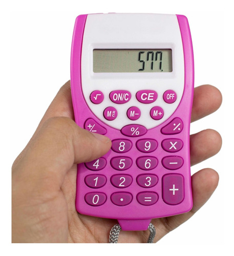 Mini Calculadora De Bolso Cordão Pescoço Colorida Barato