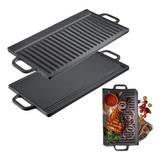 Plancha Comal Reversible Grill Doble Parrilla Hierro Fundido