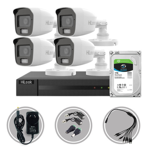 Kit Seguridad Hikvision Dvr8ch Fullhd +4camara 5mp Audio+1tb