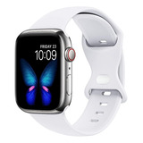 Malla De Silicona Para Apple Watch 42/44/45mm M/l Blanca