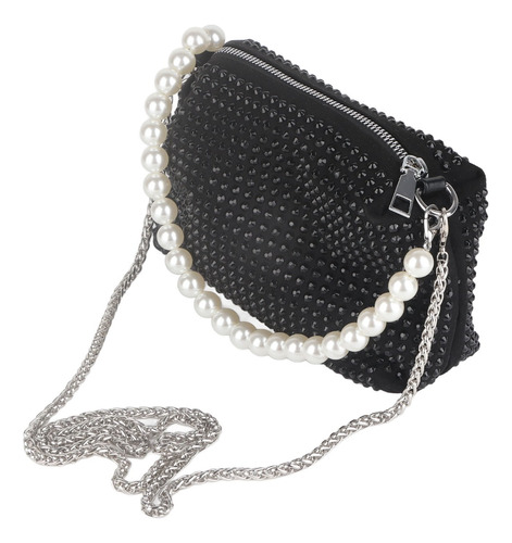 Bolso Bandolera Con Estrás Perlas Brillantes Elegante Fiesta