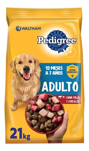 Alimento Pedigree Óptima Digestión Etapa 2 Para Perro Adulto Todos Los Tamaños Sabor Carne, Pollo Y Cereales En Bolsa De 21 kg