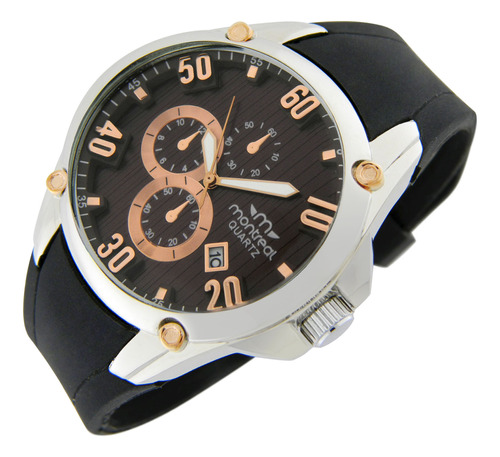 Reloj Montreal Hombre Ml1285 Calendario Malla Silicona