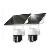 2pcs Camaras De Seguridad Exterior 4g Hd Con Solar Panel 